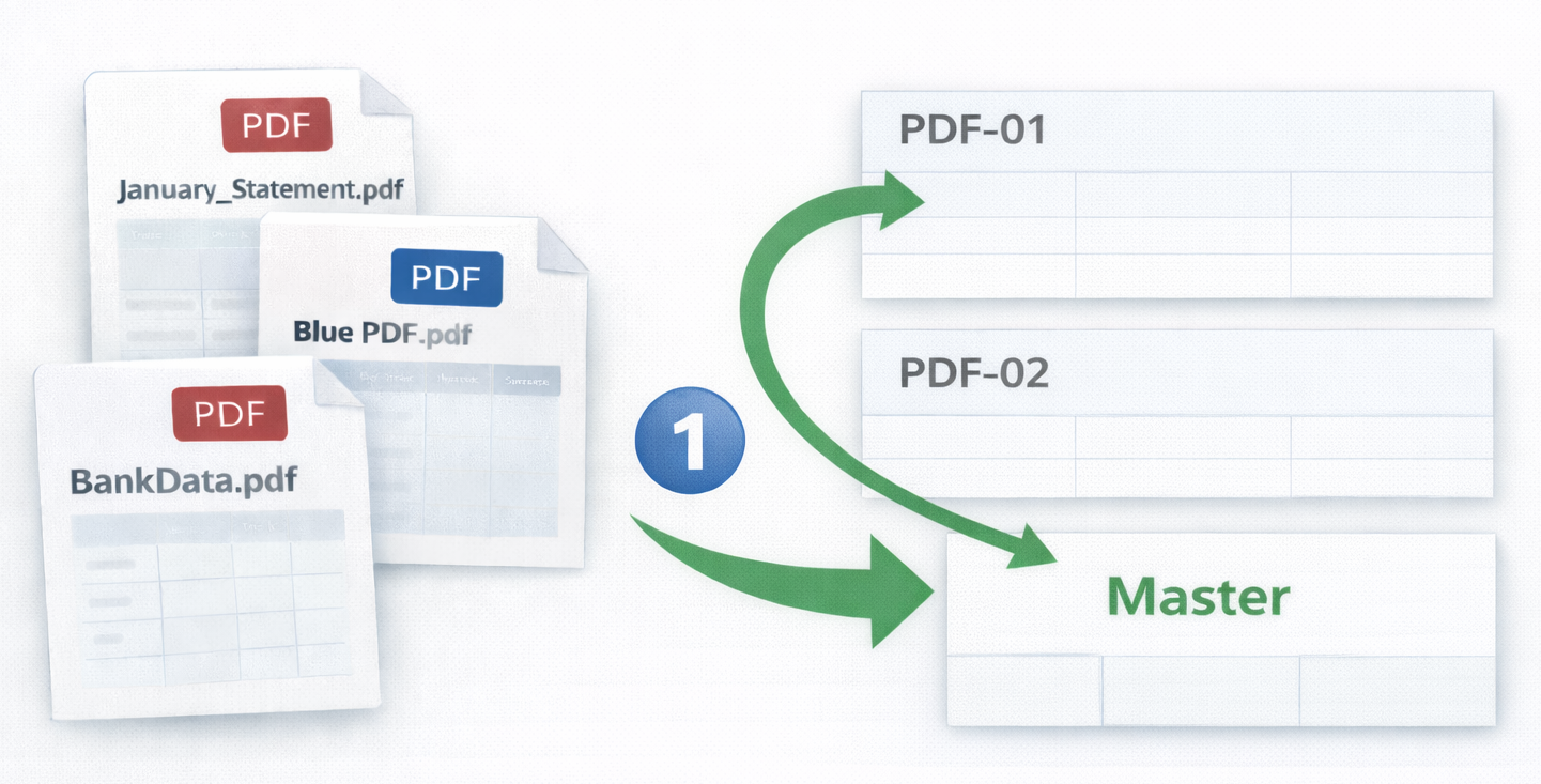 How to combine multiple PDFs into a table